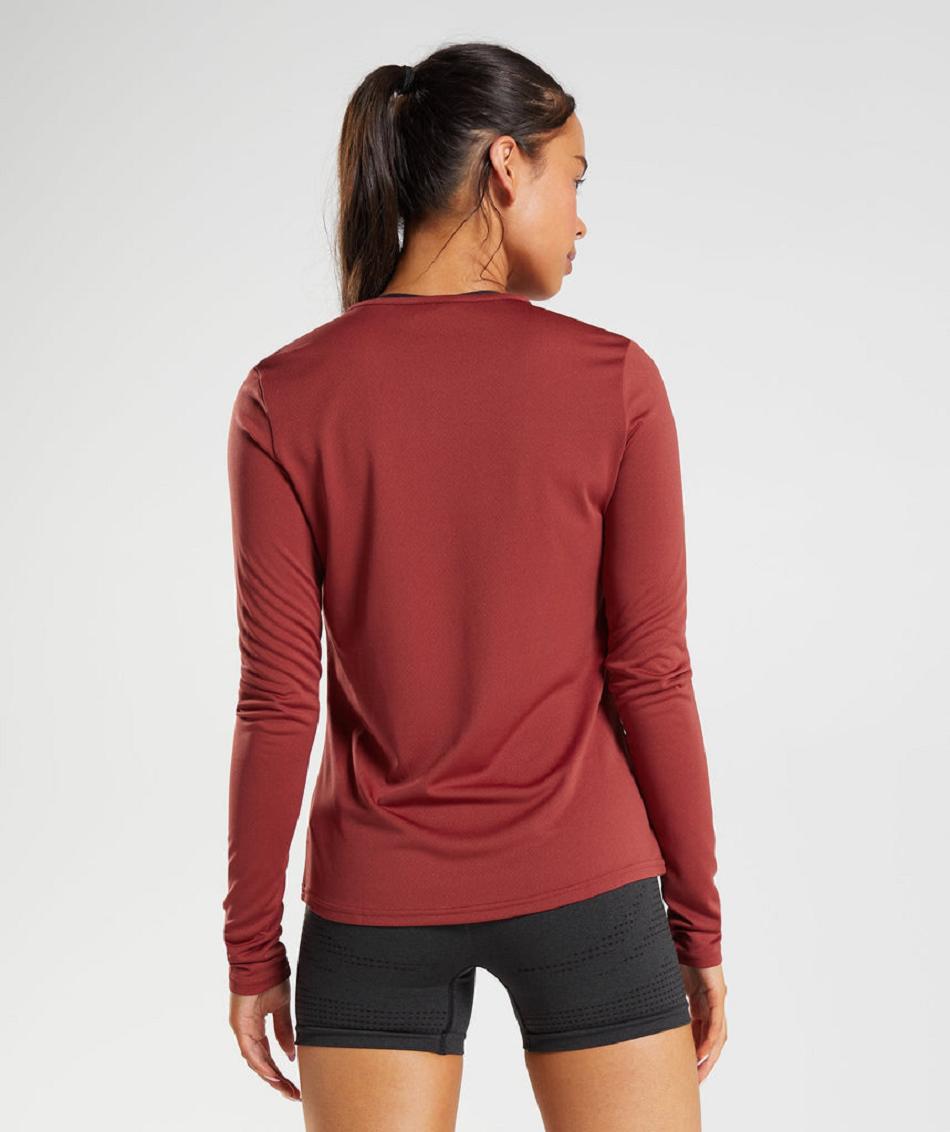 Long Sleeve Gymshark Entrenamiento Mujer Rojas | CO 2295JPQ